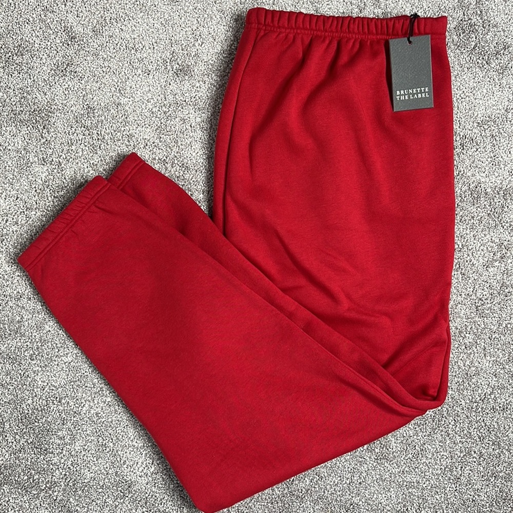 BRUNETTE THE LABEL The Best Friend Fleece Jogger | Crimson